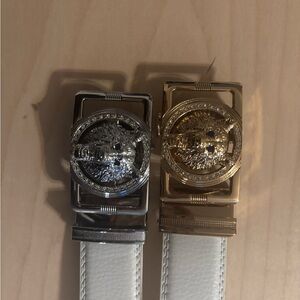 Men’s-Elegant Silver 47 in and Gold 44 in Belt Buckle